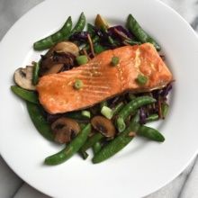 Honey-Soy Salmon and Stir-Fry Vegetables